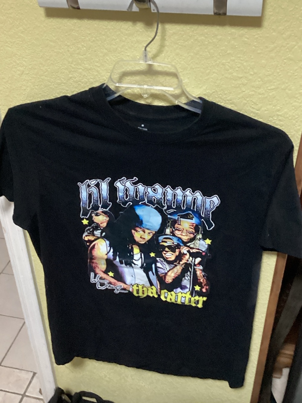 Black Li’l Wayne Short Sleeve Tee with Colorful Rapper Artwork